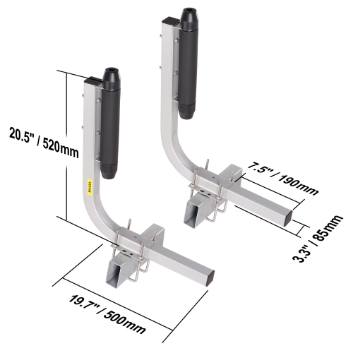 VEVOR Marine Trailer Guide Set, 20.5” Flexibly Adjustable Poles, Pair of Steel Anti-Rust Guides, Durable Roller Support for Ski, Fishing, or Sailboat