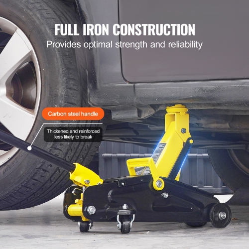VEVOR Low Profile Floor Jack 2 Ton, Heavy Duty Iron Hydraulic Racing Floor Jack, Single Piston Quick Lift Pump, 4.9"-13.2" Height Lifting Range