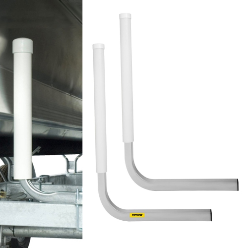 VEVOR brand Boat Trailer Guide-on, 22", Galvanized Steel Trailer Post Guide on, with 2pcs White PVC Tube Covers ＆ Complete Mounting Accessories