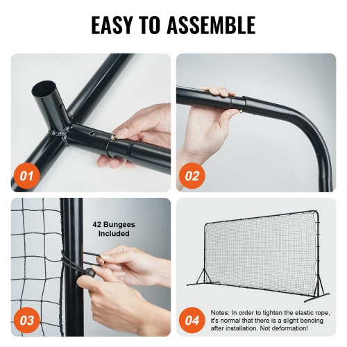 VEVOR 12x6FT Soccer Rebounder Net Iron Soccer Training Equipment Portable Bag