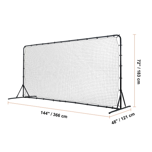 VEVOR 12x6FT Soccer Rebounder Net Iron Soccer Training Equipment Portable Bag