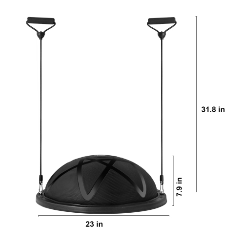 VEVOR 23 inch Half Exercise Ball Trainer, Balance Ball Trainer, 660 lbs Capacity Stability Ball, Yoga Ball with Resistance Bands and Pump, Strength