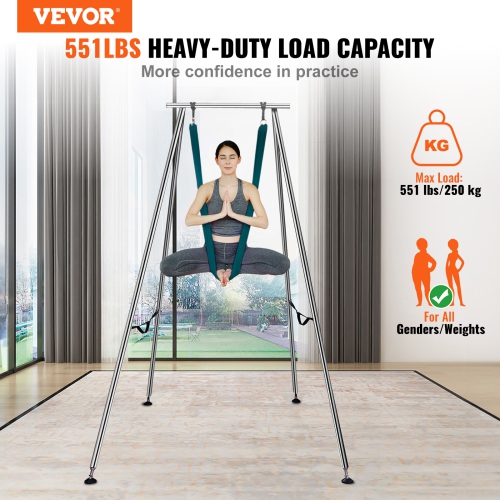 VEVOR Yoga Swing Stand Hammock Aerial Silk Kit Load Yoga Frame 551.15 lbs Green