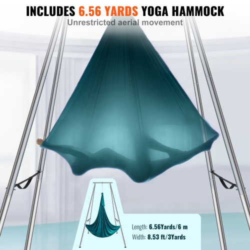 VEVOR Yoga Swing Stand Hammock Aerial Silk Kit Load Yoga Frame 551.15 lbs Green