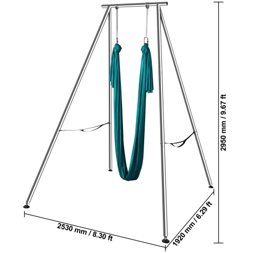 VEVOR Yoga Swing Stand Hammock Aerial Silk Kit Load Yoga Frame 551.15 lbs Green