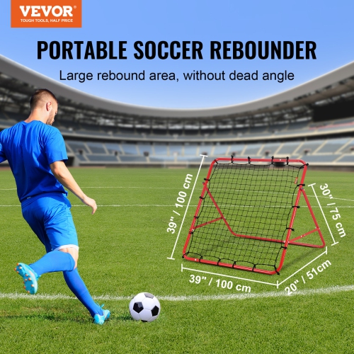 VEVOR Portable Football Training Gifts 39"x39"Soccer Rebounder Net Kick-Back