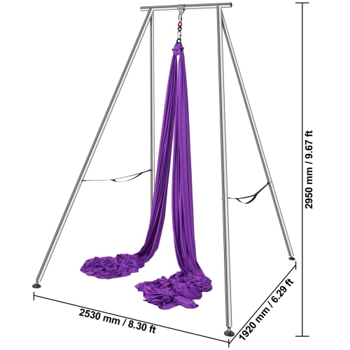 VEVOR Yoga 551.15 lbs Swing Stand Hammock Aerial Silk Kit Load Yoga Frame Purple