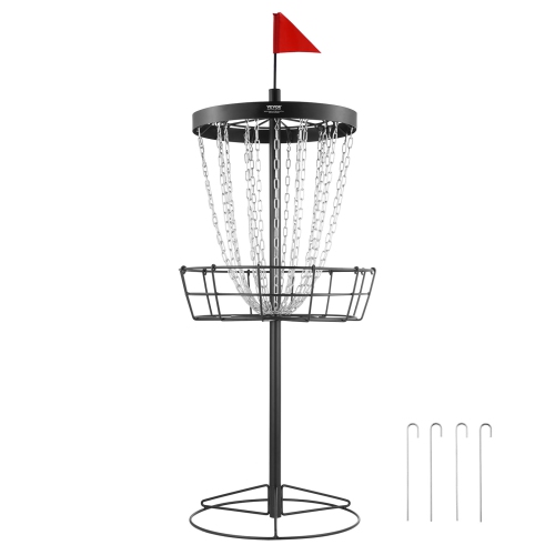 Disque de golf portatif VEVOR 24 Chain Disc Catcher Hole, noir