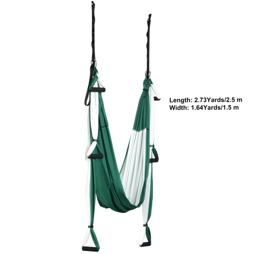 VEVOR 2.7 Yards Aerial Yoga Flying Yoga Swing Yoga Hammock Trapeze Green/White