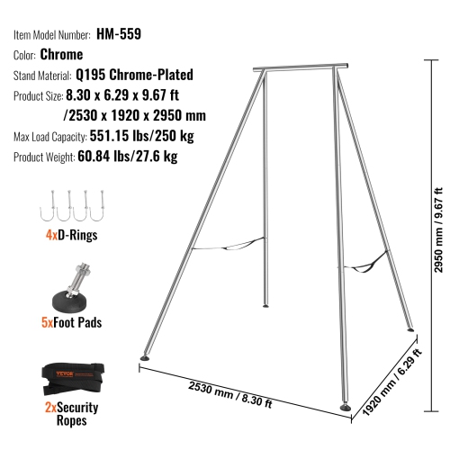 VEVOR 551.15 lbs Aerial Swing Stand Aerial Yoga Frame Load Bearing Steel Frame