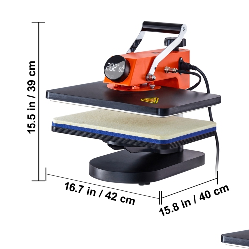VEVOR 5-in-1 Heat Press Machine, 12" x 15" Fast Heating, 360 Swing Away Digital Sublimation Transfer, T-Shirt Vinyl Transfer Printer for Banners