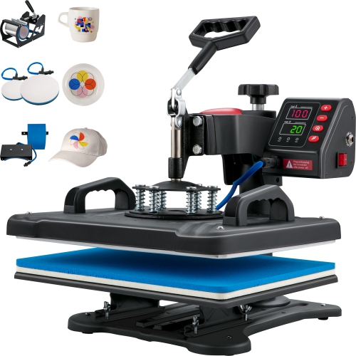 VEVOR Heat Press, 5 in 1 Heat Press 12x15 Machine Machine, Digital Precise Temperature Control, Clamshell Sublimation Transfer Printer Fast Heat-up,