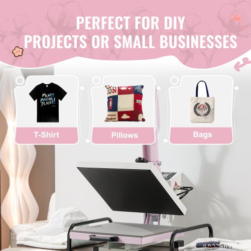 VEVOR Heat Press, 15 x 15 inch Digital Heat Press Machine, Slide Out Heat Transfer Machine, Fast and Even Heating, 2-Layer Insulation Cotton, Heat