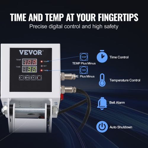 VEVOR Heat Press, Heat Press Machine for T-Shirt, Fast Heating, Power Digital Industrial Sublimation Printer for Heat Transfer Vinyl, High Pressure