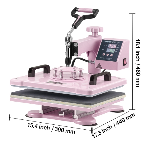 VEVOR Heat Press Machine, 12 x 15 inch, 5 in 1 Heat Transfer Machine with 30 oz Tumbler Press, 360° Swing Away T-Shirt Pressing, Digital Precise