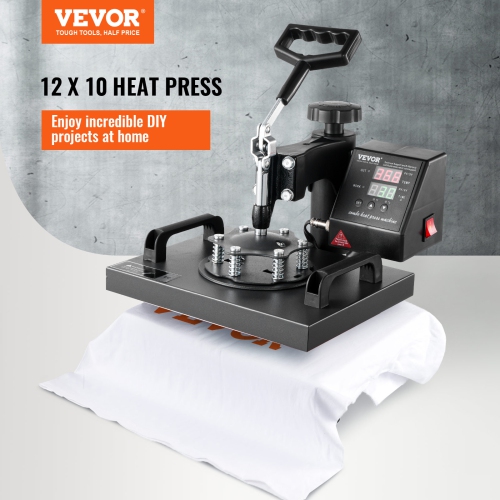 VEVOR Heat Press, 12x10Inch T-Shirt Press Machine, T-shirt Press Heat Press 30x23cm Printing Machine Heat Transfer Sublimation Machine for T-shirts