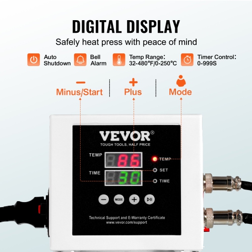VEVOR Heat Press, 15 x 15 inch Digital Heat Press Machine, Slide Out Heat Transfer Machine, Fast and Even Heating, 2-Layer Insulation Cotton, Heat