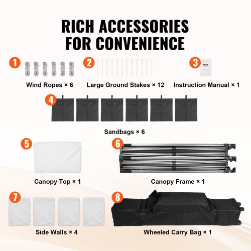 VEVOR 10x20 FT Pop up Canopy with Removable Sidewalls, Instant Canopies Portable Gazebo & Wheeled Bag, UV Resistant Waterproof, Enclosed Canopy Tent