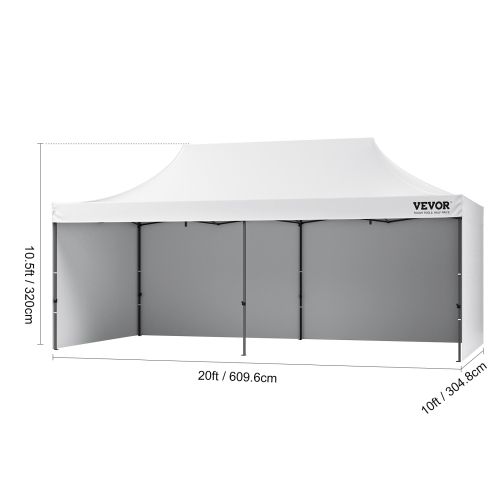 VEVOR 10x20 FT Pop up Canopy with Removable Sidewalls, Instant Canopies Portable Gazebo & Wheeled Bag, UV Resistant Waterproof, Enclosed Canopy Tent