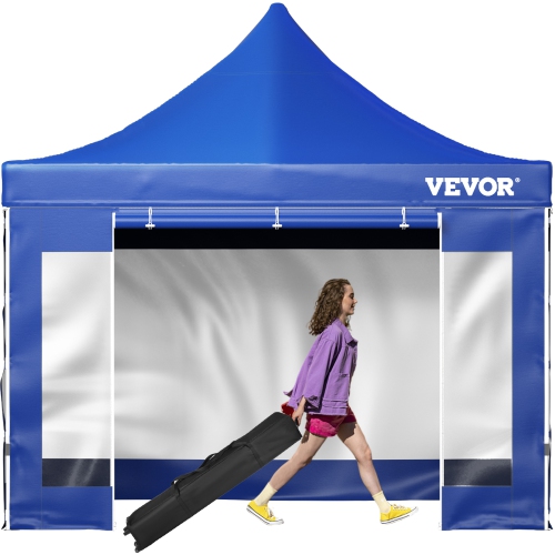 VEVOR Pop Up Canopy Tent, 10 x 10 FT, Outdoor Patio Gazebo Tent with Removable Sidewalls and Wheeled Bag, UV Resistant Waterproof Instant Gazebo