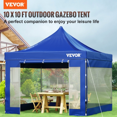 VEVOR Pop Up Canopy Tent, 10 x 10 FT, Outdoor Patio Gazebo Tent with Removable Sidewalls and Wheeled Bag, UV Resistant Waterproof Instant Gazebo