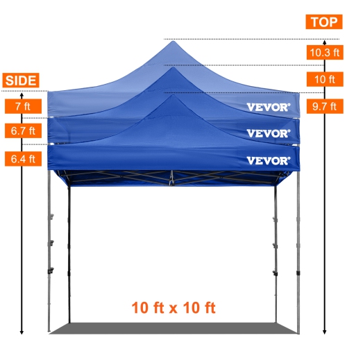 VEVOR Pop Up Canopy Tent, 10 x 10 FT, Outdoor Patio Gazebo Tent with Removable Sidewalls and Wheeled Bag, UV Resistant Waterproof Instant Gazebo