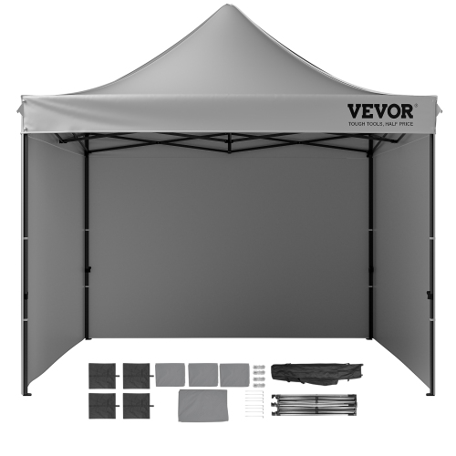 VEVOR 10x10 FT Pop up Canopy with Removable Sidewalls, Instant Canopies Portable Gazebo & Wheeled Bag, UV Resistant Waterproof, Enclosed Canopy Tent