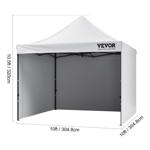 VEVOR 10x10 FT Pop up Canopy with Removable Sidewalls, Instant Canopies Portable Gazebo & Wheeled Bag, UV Resistant Waterproof, Enclosed Canopy Tent