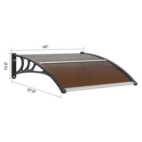 VEVOR Window Door Awning Canopy 40" x 40", UPF 50+ Polycarbonate Entry Door Outdoor Window Awning Exterior, Front Door Overhang Awning