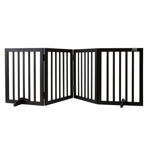 Image 1 of 8.. VEVOR Indoor Pet Barrier, 24" Height x 80.3" Width, 4-Panel Folding Gate for Pets, Adjustable and Versatile Dog Fence for Both Wide and Slim