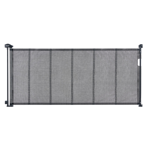 Image 1 of 8.. VEVOR Retractable Baby Gate, 34.2" Tall Mesh Baby Gate, Extends up to 76.8" Wide Retractable Gate for Kids or Pets, Retractable Dog Gates for Indoor