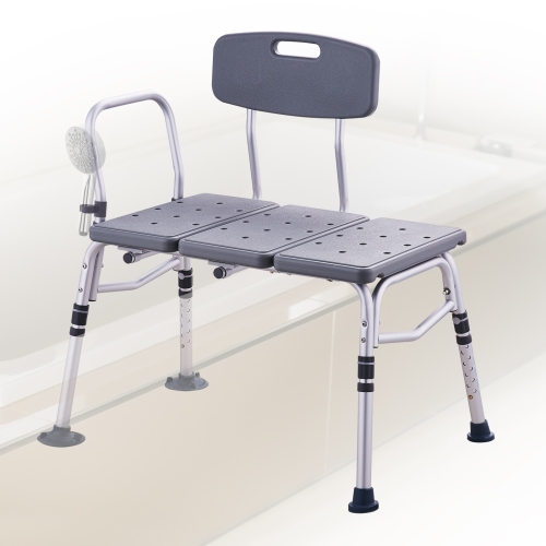 VEVOR Tub Transfer Bench for Bathtub, Adjustable Shower Seats for Adults, Lightweight Shower Bench for Elderly and Disabled, Non-Slip Bath Seats