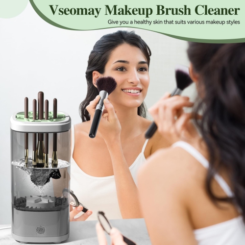 Electric Makeup Brush Cleaner Machine Automatic Rotating Brush Washer with Deep Cleaning Portable Makeup Brush Cleaner for Travel, Home Use