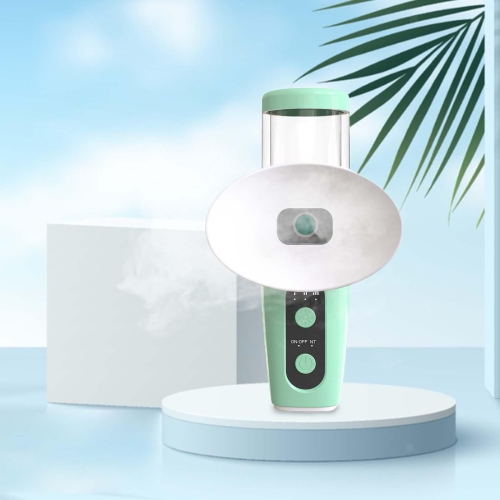 Eyes Mist Sprayer Mini 20ml Adjustable Cool or Warm Mist Nano Facial Mister(Green)