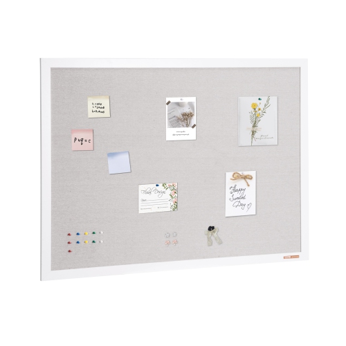 Tableau en liège blanc avec surface en lin de 48 x 36&nbsp;po de VEVOR – Tableau mural élégant pour la maison, l'école et le bureau
