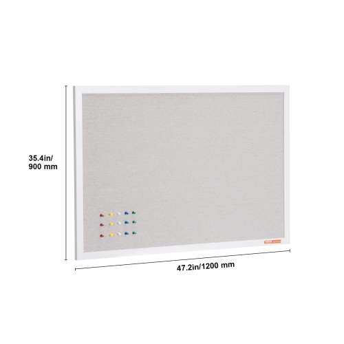 Tableau en liège blanc avec surface en lin de 48 x 36&nbsp;po de VEVOR – Tableau mural élégant pour la maison, l'école et le bureau