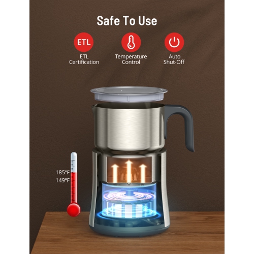 Paris Rhône Milk Frother and Steamer, 500ML/16.9OZ Detachable Hot Chocolate Maker