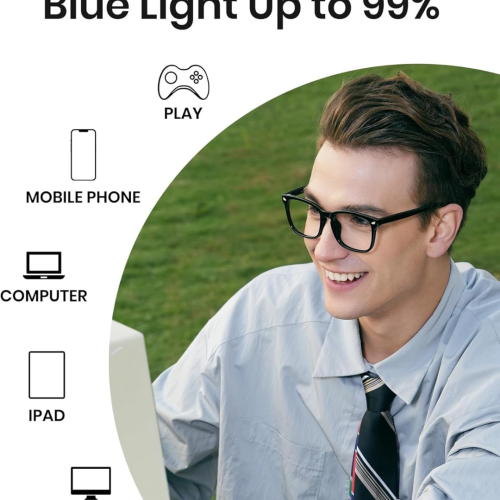 Cyxus Blue Light Glasses for Women, Blue-light Blocking Eyeglasses Men Computer Eyewear Anti Eye Fatigue Square Frame