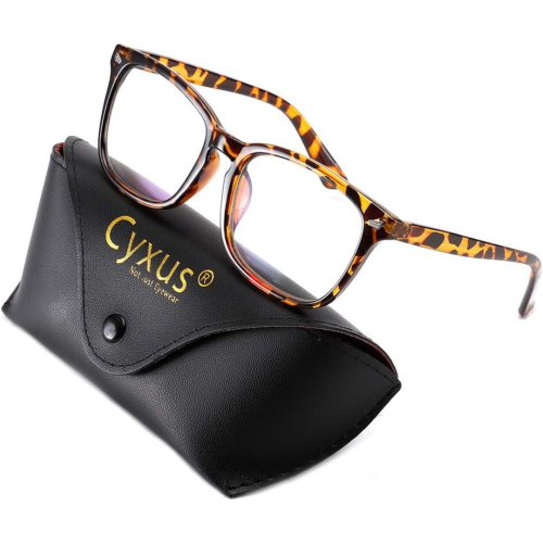 Cyxus Blue Light Glasses for Women, Blue-light Blocking Eyeglasses Men Computer Eyewear Anti Eye Fatigue Square Frame