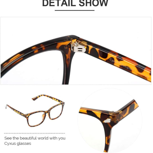 Cyxus Blue Light Glasses for Women, Blue-light Blocking Eyeglasses Men Computer Eyewear Anti Eye Fatigue Square Frame