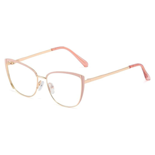 Lunettes anti-lumière bleue rétro pour femmes Lunettes de chat à cadre optique en métal de Kachawoo
