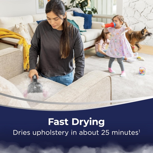 BISSELL Little Green HydroSteam Multi-Purpose Portable Carpet and Upholstery Cleaner, Car and Auto Detailer, 3618B