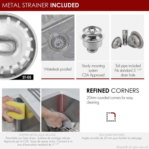 Stylish Dual-Mount 31" Single-Bowl Stainless Steel Kitchen Sink S-402