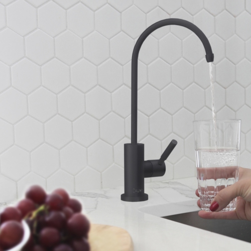 STYLISH Pull Down Kitchen Faucet + Cold Water Tap - Matte Black Finish