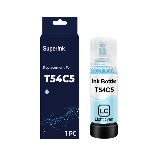 Compatible Epson T54C T54C520 Light Cyan Ink Bottle by Superink