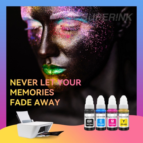 Compatible avec l'ensemble de cartouches d'encre à pigments haut de gamme PFI-050 de Superink pour Canon