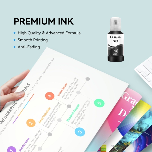 Compatible Epson T542 T542120-S Black Ink Bottle by Superink