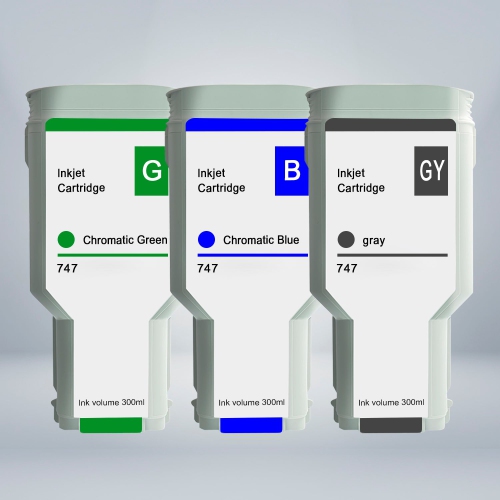 SUPERINK  Compatible HP 747 300Ml Ink Cartridge Combo Cg/cb/g By