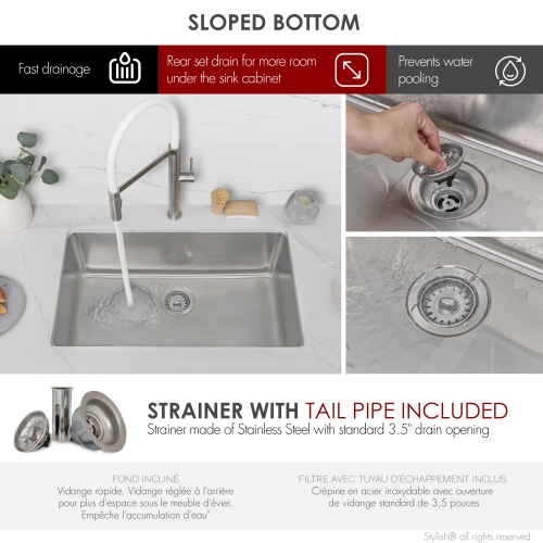 Stylish Dual-Mount 30" Stainless Steel Single Bowl Kitchen Sink S-411T