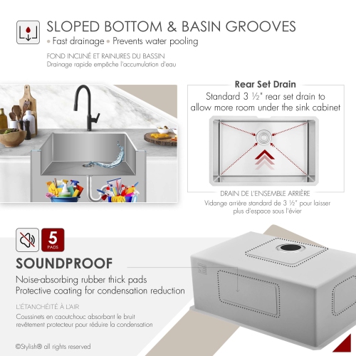 Stylish Undermount 28 inch Stainless Steel 16 G Single Bowl Kitchen Sink with Grid S-306XG